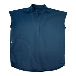 FIGS Rafaela Oversized Scrub Top XS Dark Gray Blue Short Sleeve Medical